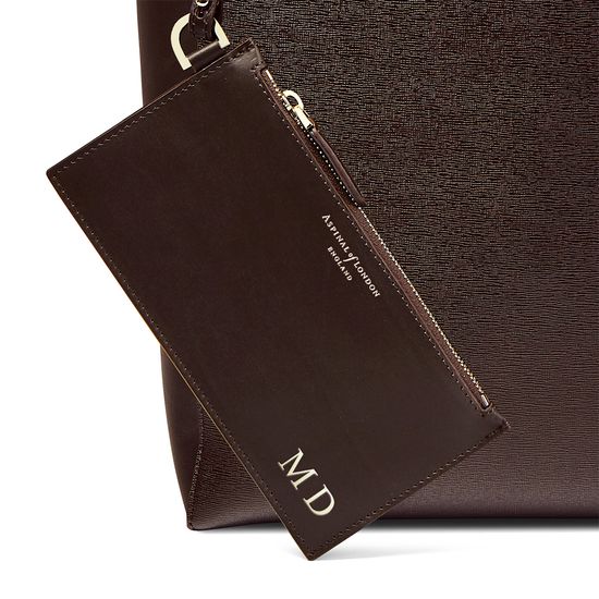 Editor's 'A' Tote in Brown Saffiano from Aspinal of London