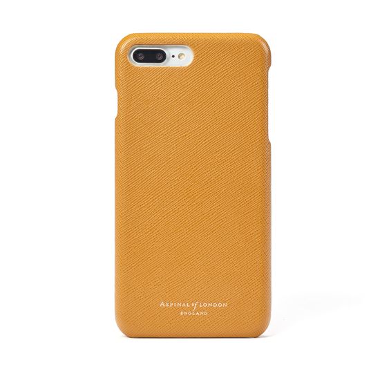 iPhone 7 Plus Leather Cover in Mustard Saffiano from Aspinal of London