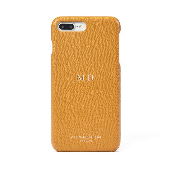 iPhone 7 Plus Leather Cover in Mustard Saffiano from Aspinal of London