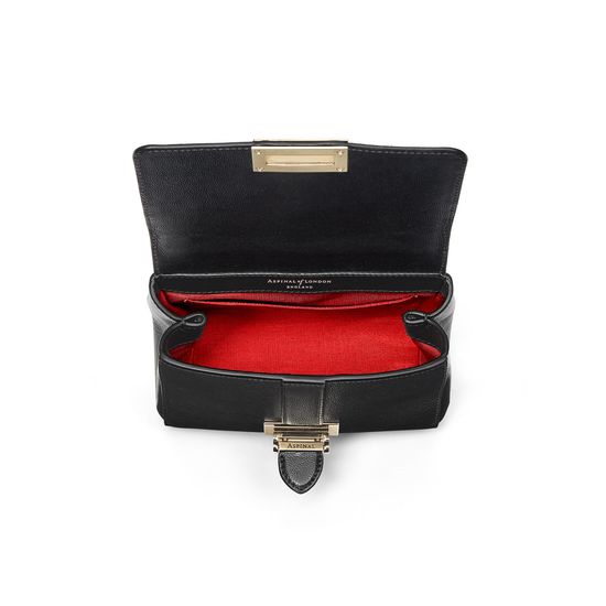 Micro Lottie Bag in Deep Shine Small Black Croc from Aspinal of London