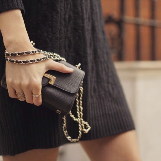 Micro Lottie Bag in Deep Shine Small Black Croc from Aspinal of London