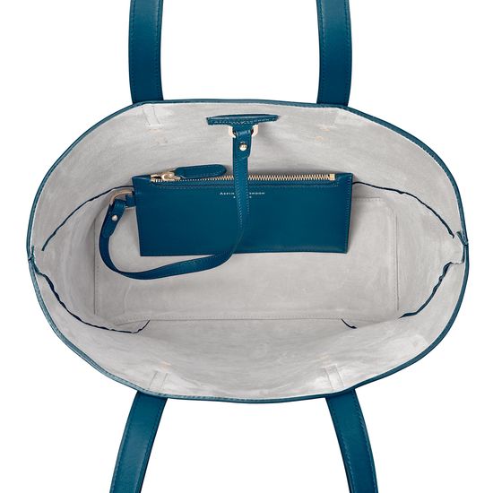 Essential Tote in Topaz Pebble (with A-Stitched Side Panels) from Aspinal of London