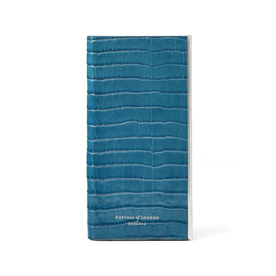 iPhone 7/8 Leather Book Case in Deep Shine Topaz Small Croc from Aspinal of London