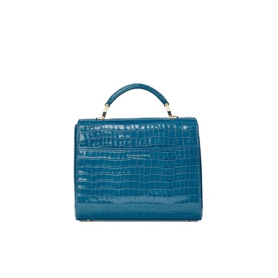 Midi Mayfair Bag in Deep Shine Topaz Small Croc from Aspinal of London