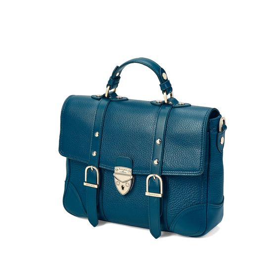 Small City Mollie Satchel in Topaz Pebble from Aspinal of London