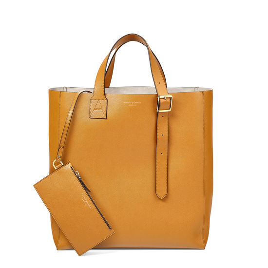 Editor's 'A' Tote in Mustard Saffiano from Aspinal of London