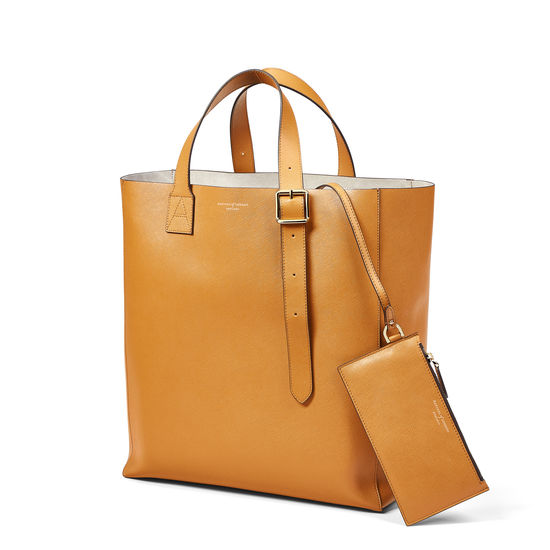 Editor's 'A' Tote in Mustard Saffiano from Aspinal of London