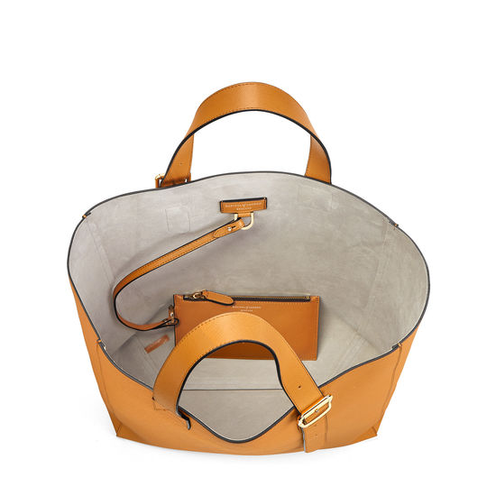 Editor's 'A' Tote in Mustard Saffiano from Aspinal of London