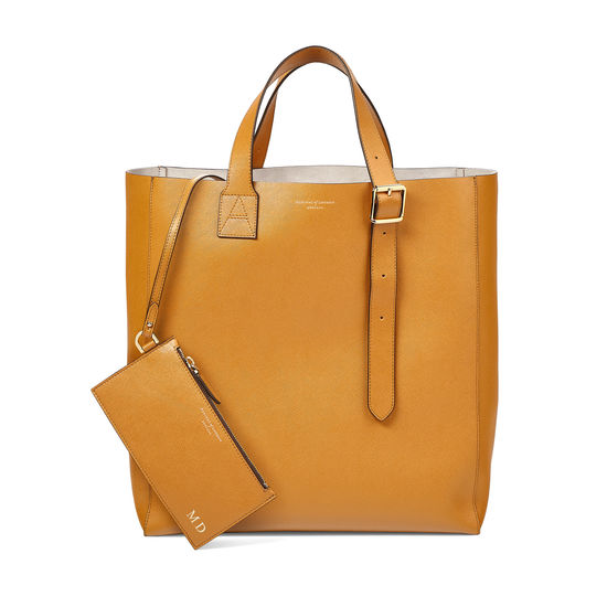 Editor's 'A' Tote in Mustard Saffiano from Aspinal of London