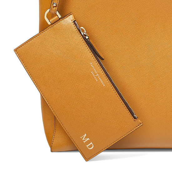 Editor's 'A' Tote in Mustard Saffiano from Aspinal of London