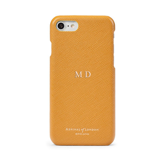 iPhone 7/8 Leather Cover Mustard Saffiano from Aspinal of London