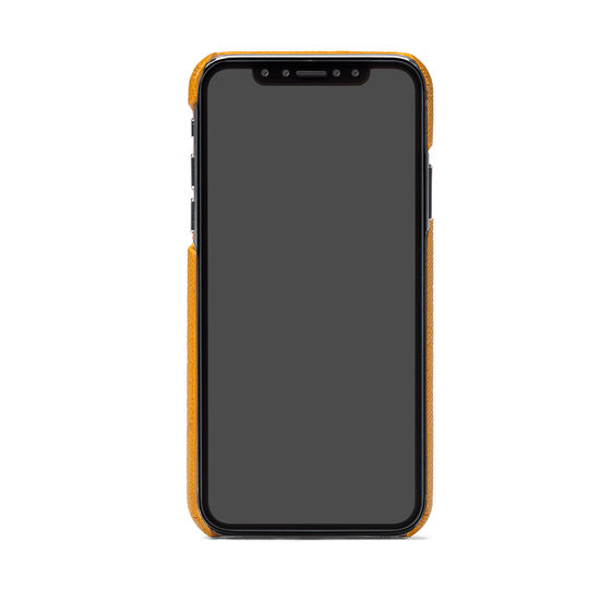 iPhone X Leather Cover in Mustard Saffiano from Aspinal of London