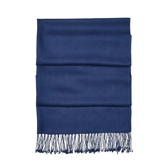 Essential Silk & Cashmere Pashmina in Navy from Aspinal of London