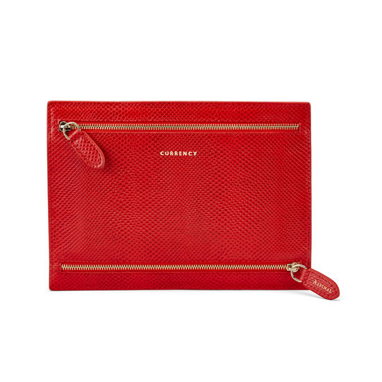 Multi Currency Wallet in Berry Lizard from Aspinal of London