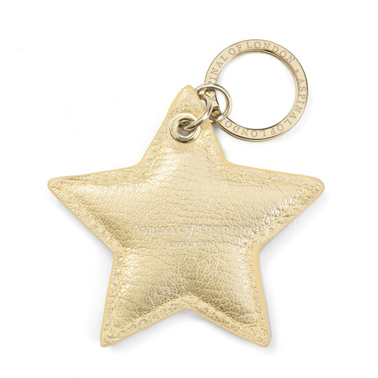 Star Keyring in Pale Gold Pebble from Aspinal of London