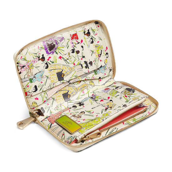 Giles x Aspinal (Midi Continental Purse - Girls Print) from Aspinal of London