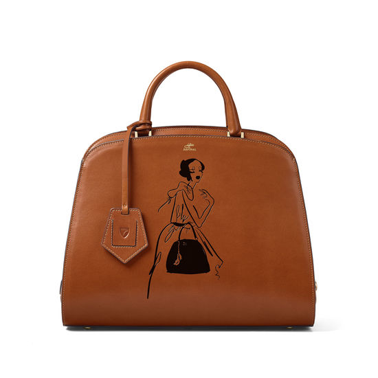 Giles x Aspinal (Hepburn Bag - Smooth Tan) from Aspinal of London