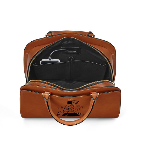 Giles x Aspinal (Hepburn Bag - Smooth Tan) from Aspinal of London