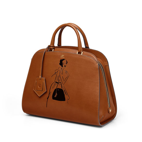 Giles x Aspinal (Hepburn Bag - Smooth Tan) from Aspinal of London