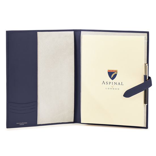 A4 Padfolio in Smooth Bluemoon from Aspinal of London