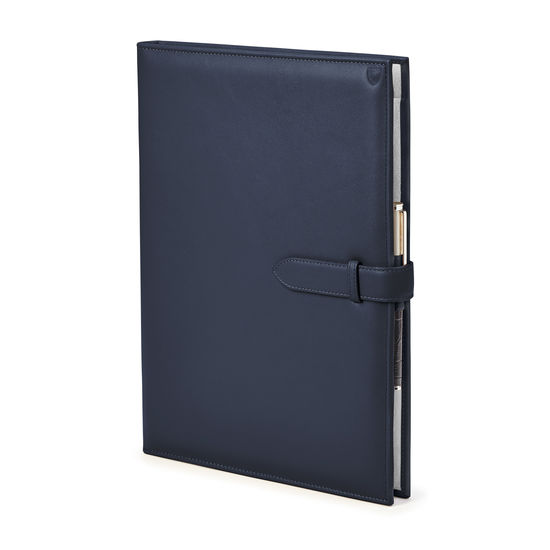 A4 Padfolio in Smooth Bluemoon from Aspinal of London