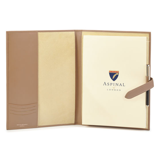 A4 Padfolio in Smooth Camel from Aspinal of London
