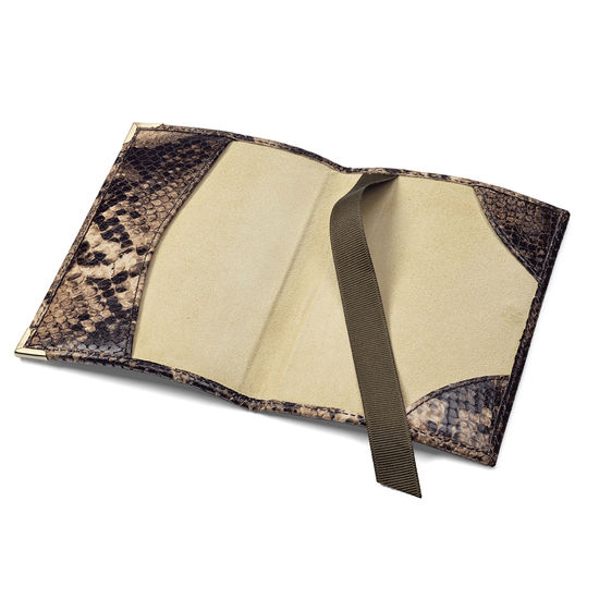 Passport Cover in Tan Snake Print from Aspinal of London