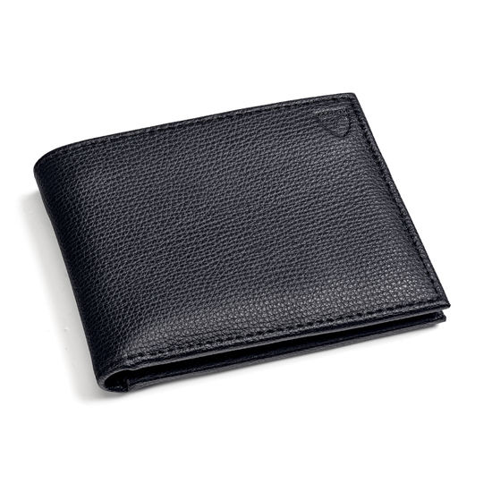 Billfold Wallet in Black Pebble from Aspinal of London
