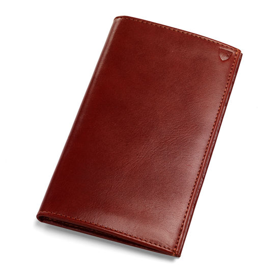 Large Breast Pocket Wallet in Smooth Cognac & Espresso Suede from Aspinal of London