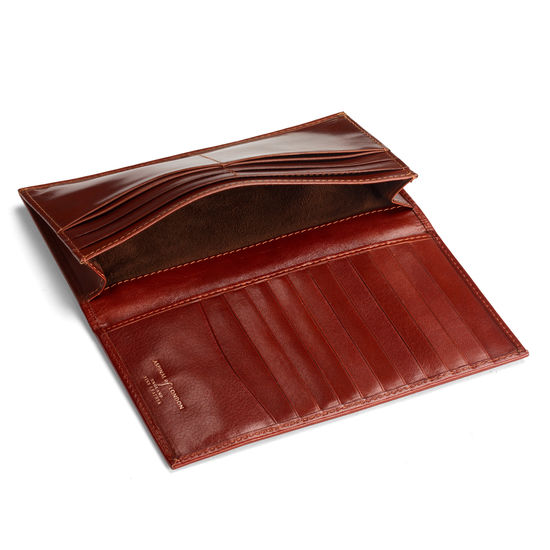 Large Breast Pocket Wallet in Smooth Cognac & Espresso Suede from Aspinal of London