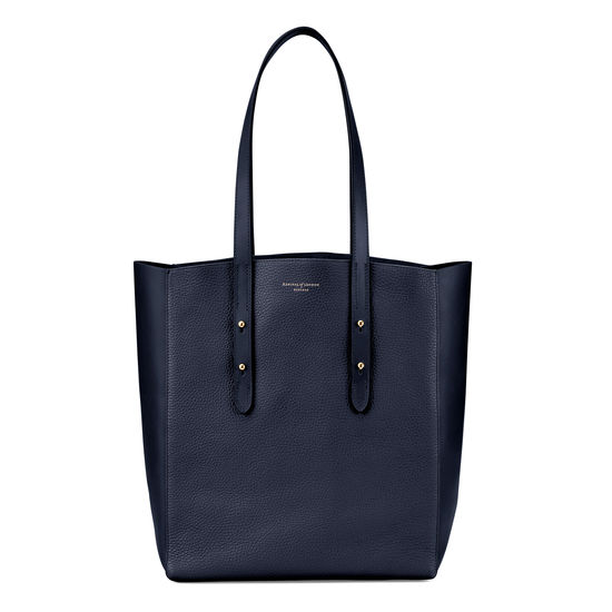 Essential Tote in Navy Pebble & Navy Suede from Aspinal of London