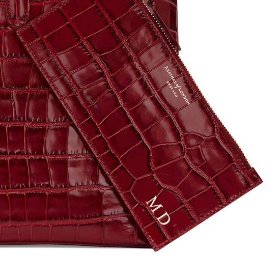 Regent Tote in Bordeaux Croc from Aspinal of London