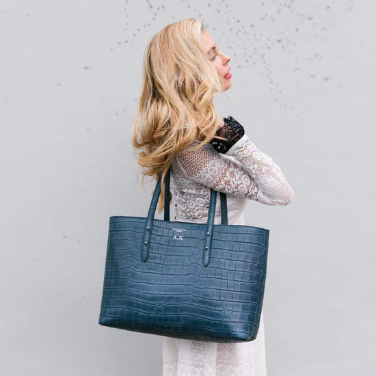 Regent Tote in Bordeaux Croc from Aspinal of London