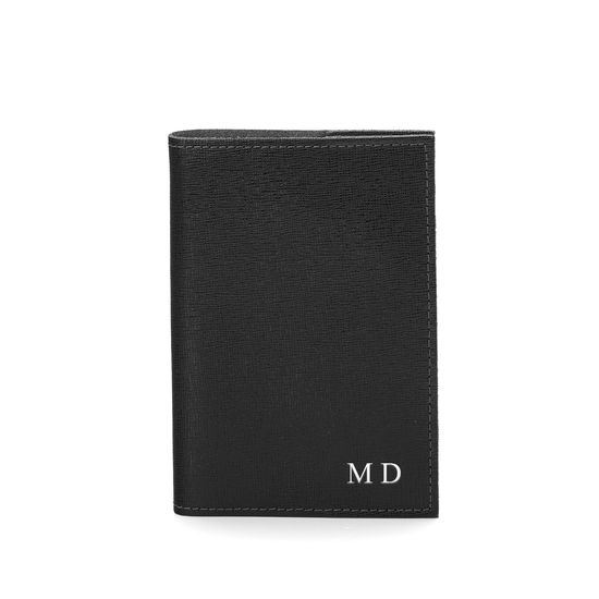 Refillable Pocket Notebook in Navy Saffiano from Aspinal of London