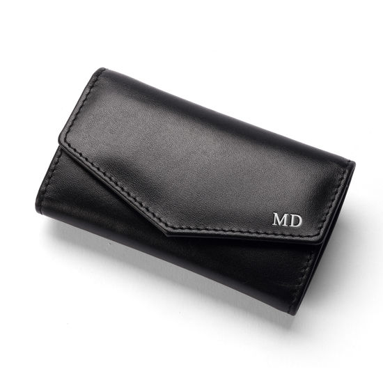 Men’s Manicure Set in Smooth Black & Cobalt Suede from Aspinal of London
