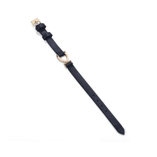 Stirrup Bracelet in Smooth Navy from Aspinal of London