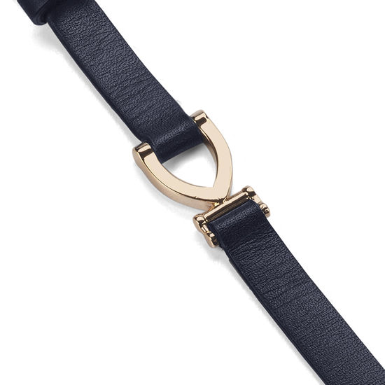 Stirrup Bracelet in Smooth Navy from Aspinal of London