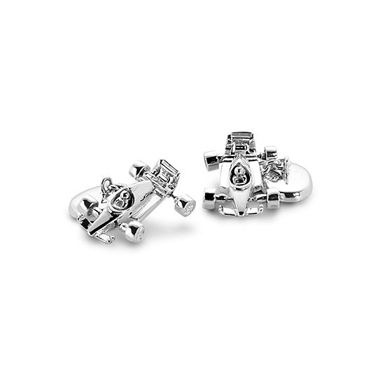 Sterling Silver Racing Car & Chequered Flag Cufflinks from Aspinal of London