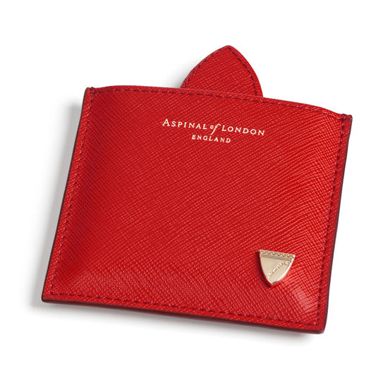 Compact Mirror in Scarlet Saffiano from Aspinal of London