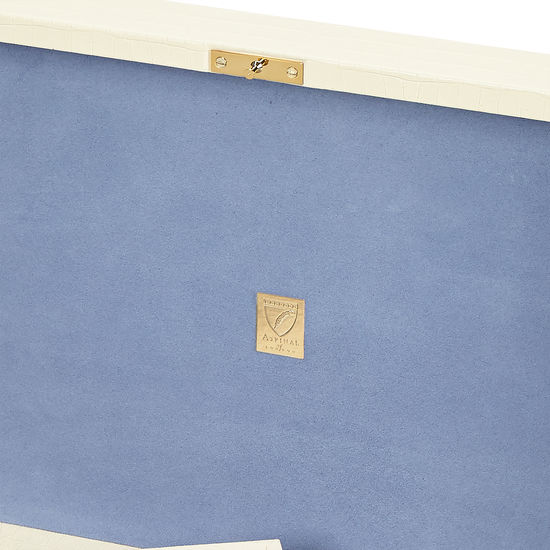 Grand Luxe Jewellery Box in Deep Shine Ivory Croc from Aspinal of London