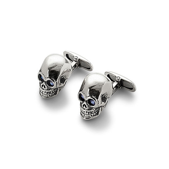 Sterling Silver Skull Cufflinks from Aspinal of London