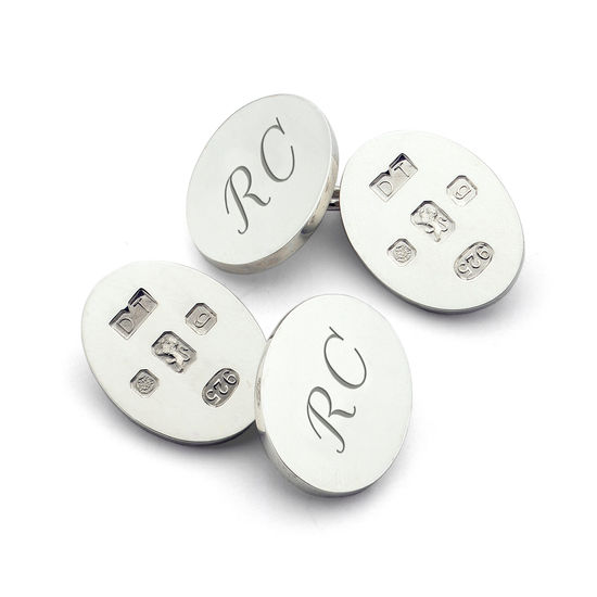 Classic Hallmarked Sterling Silver Cufflinks from Aspinal of London