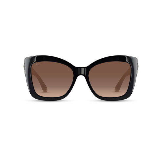 Amalfi Sunglasses in Black Acetate from Aspinal of London