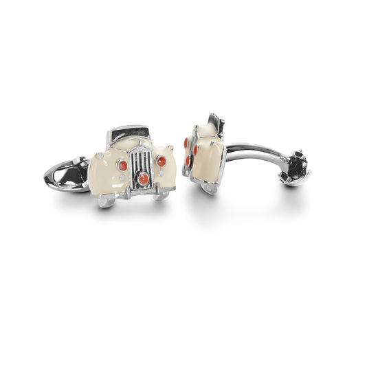 Sterling Silver & Enamel Rolls Royce Cufflinks from Aspinal of London