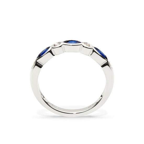 Selene 18ct White Gold Marquise Sapphire & Diamond Ring from Aspinal of London