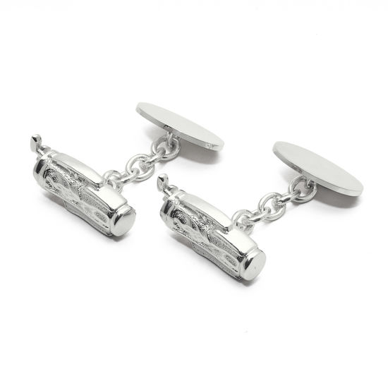 Sterling Silver Personalised Golf Bag Cufflinks from Aspinal of London