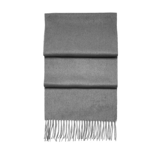 Pure Cashmere Scarf in Mid-Grey from Aspinal of London