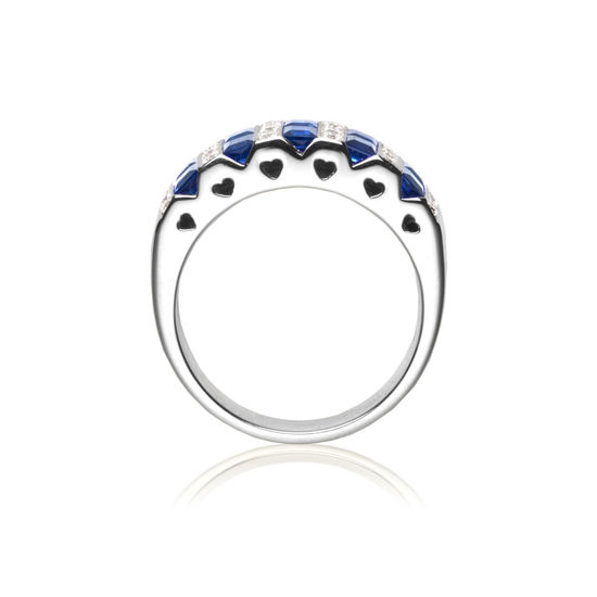 Aspinal Heart Sapphire & Diamond Ring from Aspinal of London
