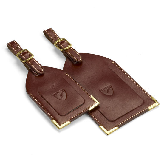 Set of 2 Luggage Tags in Smooth Cognac from Aspinal of London