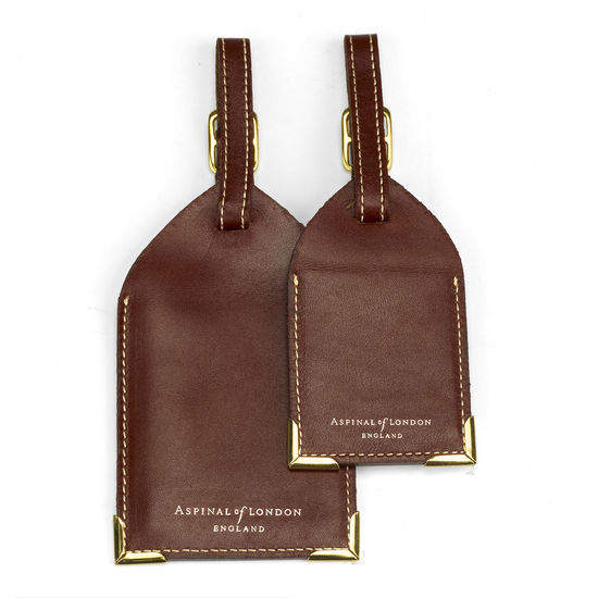 Set of 2 Luggage Tags in Smooth Cognac from Aspinal of London